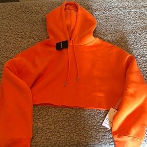 Forever 21 Cropped Orange Hoodie